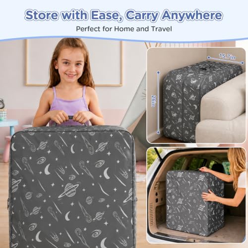 Toddler Travel Bed Foldable Portable Floor Mat Gray - For 3-6 Year Olds