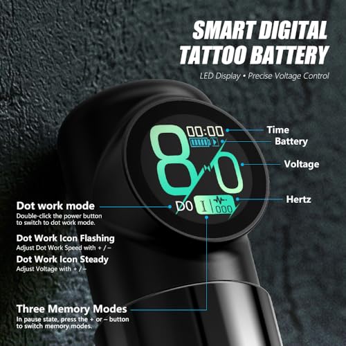 Cordless Tattoo Pen Kit with 1900mAh Battery for Beginners - Gold Variation