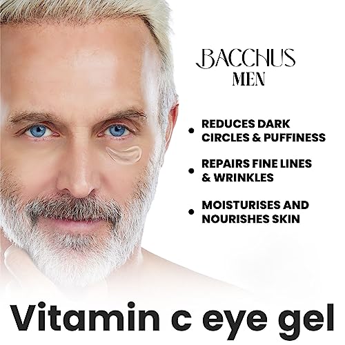 Men Vitamin C Eye Gel for Dark Circles & Puffiness - Anti-Aging & Brightening, 0.5 oz