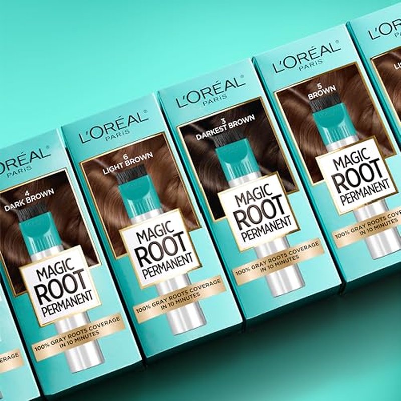 L'Oreal Paris Magic Root Rescue 10 Minute Root Hair Coloring Kit, Permanent Hair Color with Quick Precision Applicator, 100 percent Gray Coverage, 4 Dark Brown, 2 count