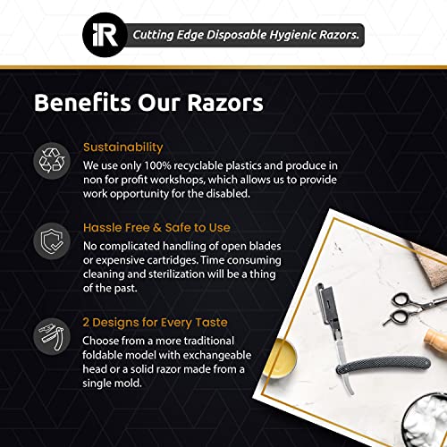 Disposable Stainless Steel Straight Edge Razors for Men - 100 Pack