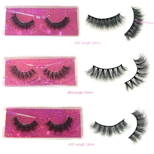 Natural Look Fluffy Eye Lashes, Faux 3D Mink Lashes 10 Styles Eyelashes Wholesale(10 Pairs)