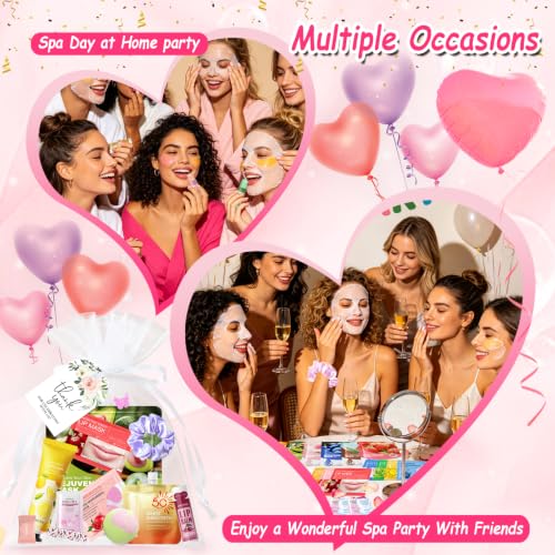 84-Piece Spa Party Supplies Set for Girls & Women with Masks, Creams, Bath Bombs
