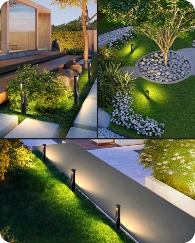 EDISHINE Low Voltage Landscape Path Lights 6 Pack - Modern Durable Garden Lighting