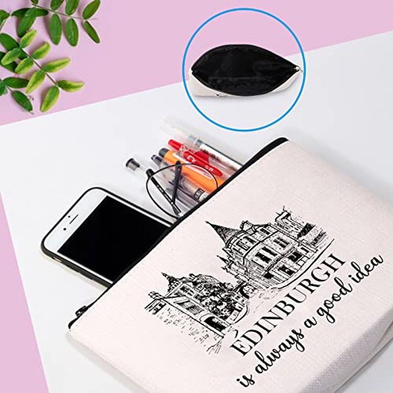 GJTIM Edinburgh Surprise Trip Gift Scotland Trip Gift Edinburgh Scotland Souvenir Travel Zipper Makeup Bag
