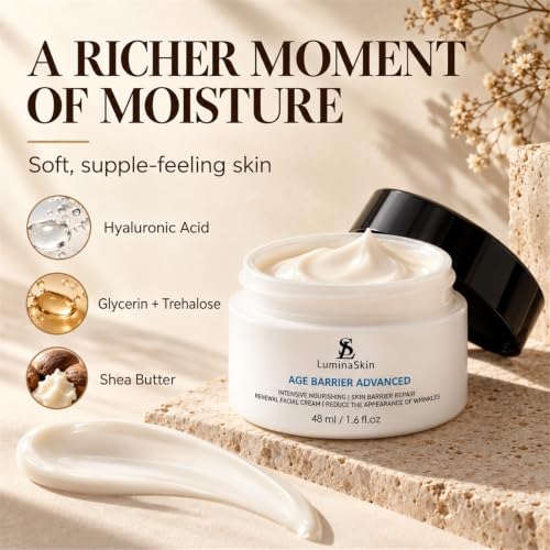 Age Barrier Advanced Wrinkle Fix & Interrupter Face Cream 1.6 Fl Oz - Anti-Aging Moisturizer with Carnosine & Peptides