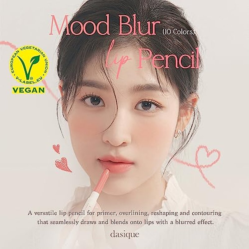 dasique Mood Blur Lip Pencil, 07 Rose Cream, 0.03 oz (0.9 g)