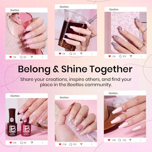 Beetles Cozy Elegance Gel Nail Polish Kit with UV/LED Light, 12 Colors, Manicure Set