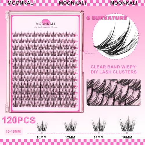 Natural Lash Clusters Wispy Fairy Eyelash Extensions 10-16MM CC Curly Manga Eyelash Clusters 120Pcs Individual Versatile DIY Lash Extension, Black