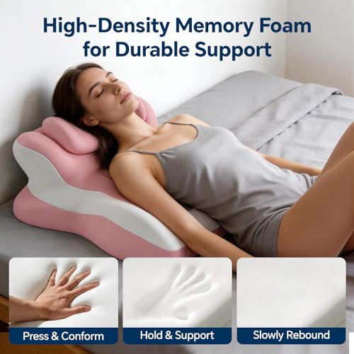 Ergonomic Memory Foam Reading & Neck Support Pillow - Adjustable Wedge