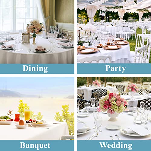 VidaFete 6 Pack 120-inch White Round Polyester Tablecloth for Dining & Events
