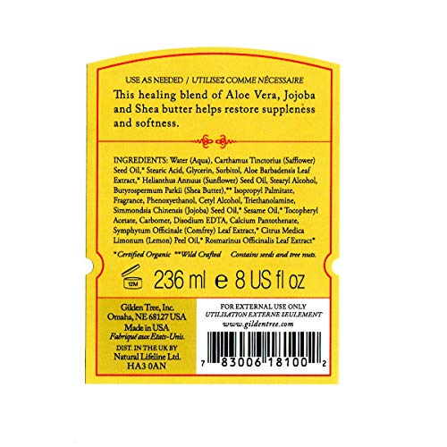 Organic Hand & Body Lotion with Aloe Vera & Shea Butter - 8oz Moisturizer for Dry Skin