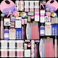 Acrylic Nail Kit with UV Lamp - White, Beginner Set with Polishes & Tools