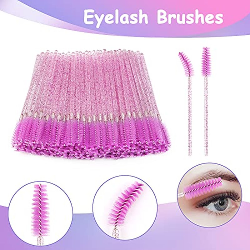 175 Pieces Lash Packaging Wholesale, Include 30 Empty Eyelashes Packaging Box, 30 False Lash Trays, 15 Eyelash Tweezers and 100 Eyelash Brush Mascara Wands Disposable (Purple)