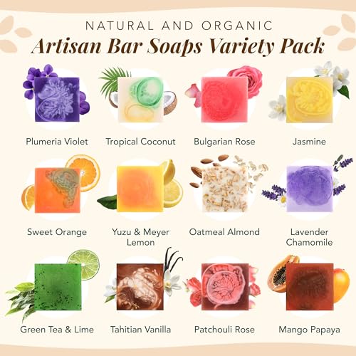 Mini Plant-Based Soap Gift Set - Square Shape, 12 Pack, Nourishing & Moisturizing Bars