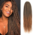 16 Inch Box Braids Crochet Hair Light Auburn - Pre Looped Goddess Braids for Black Women (7 Packs, T30)