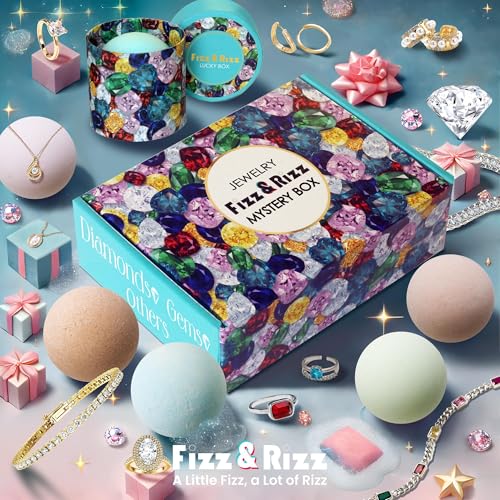 Jewelry Surprise Bath Bomb with Hidden Rings Necklaces Earrings Bracelets - Gift Set
