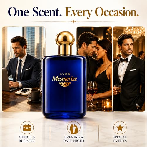 AVON Mesmerize Men’s Cologne Spray 3.4 Fl Oz - Long Lasting Woody Spicy Scent