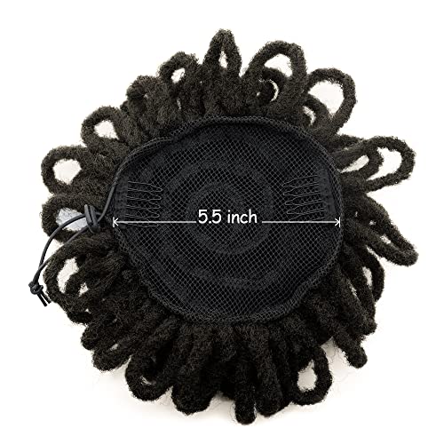 Yinmei Baibian 8 Inch 4# Dreadlocks Bun Ponytail Hair Extensions 2Pcs for Black Women