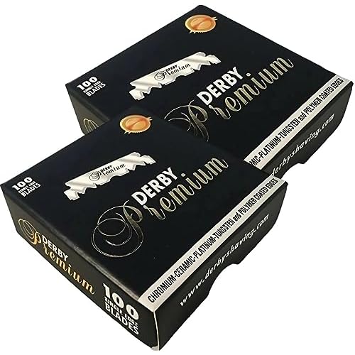 200 "Derby Premium" Single Edge Razor Blades for straight razor