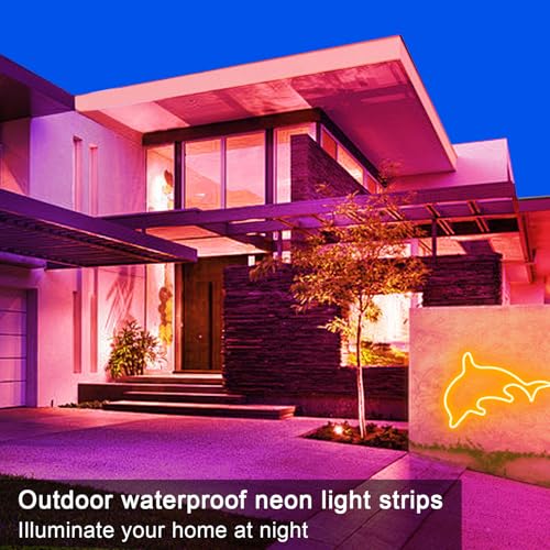 132FT RGB LED Neon Lights Strip with App Remote Waterproof Flexible Rope Lights for Bedroom & Outdoor Decor
