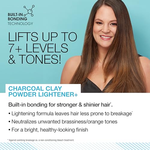6 Ounce Charcoal Clay Powder Hair Lightener with Bonding Technology - Highlights & Tones in One Step