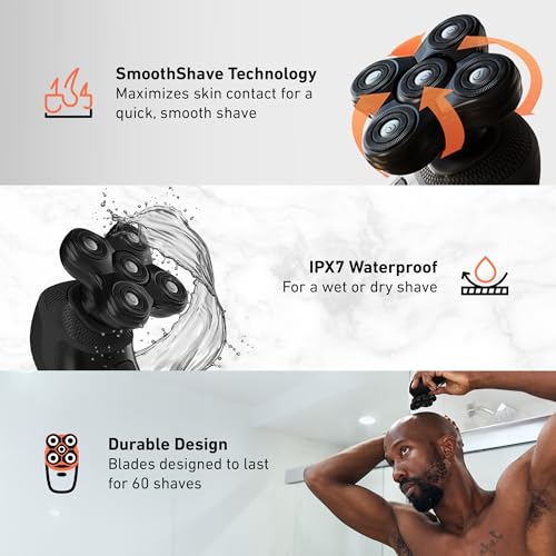 BaldiePro Blade Refill for Head Shaver – SmoothShave Technology, Waterproof, 2.0