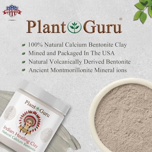 Plant Guru Calcium Bentonite Clay Powder for Skin & Body Detox - 5 lbs