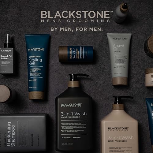 Blackstone Men's Grooming Detoxifying Face Wash with Vitamin E and Peppermint - Deep Cleansing & Exfoliating | Paraben & Cruelty Free | Made in USA - Activated Charcoal (6 Fl Oz)