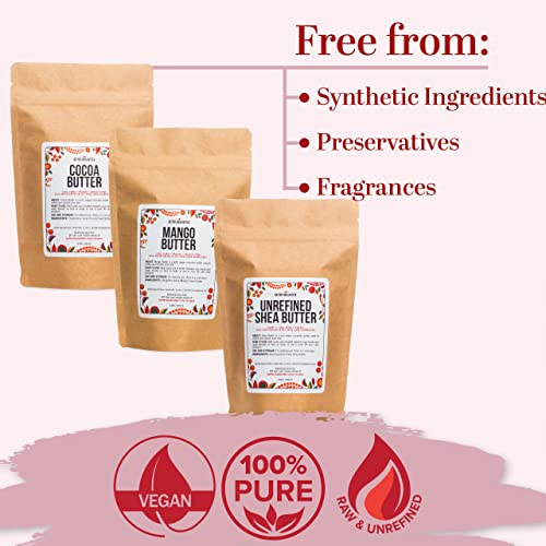 Better Shea Butter Set of 24 oz - Raw Shea, Mango & Cocoa Butters, Block - 3 Bars