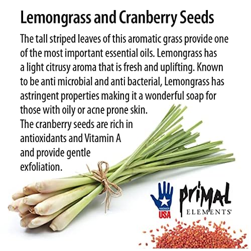 Primal Elements Soap Loaf, Handmade Natural Glycerin Rich Formula, 5.5 Pound, Lemongrass and Cranberry Seeds