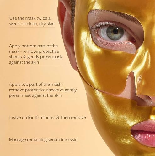 Hydra-Lift Gold Facial Mask Pack of 1 - Collagen & Hyaluronic Hydrogel Treatment