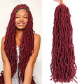 Faux Locs Crochet Hair Burgundy 20 Inch - 7 Pack Soft Locs for Women