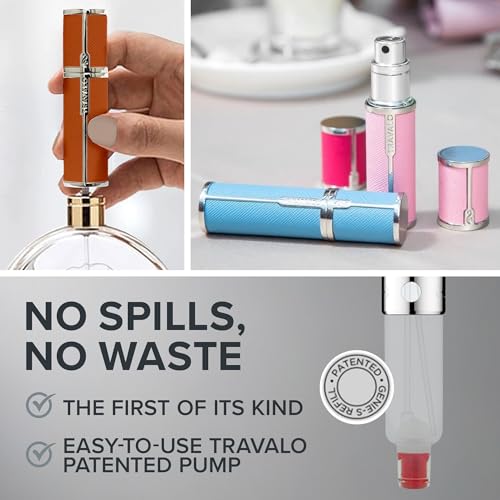 Travalo Milano Perfume Atomizer - Leak-Proof TSA Approved Reusable Mini Spray - Orange Variation