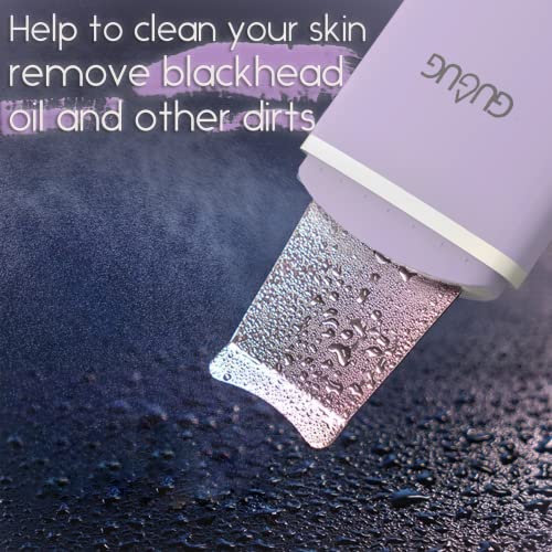 GUGUG 2-Pack Facial Spatula Set 4 Mode Skin Scrubber & Pore Cleaner for Blackhead Removal (White + Purple)