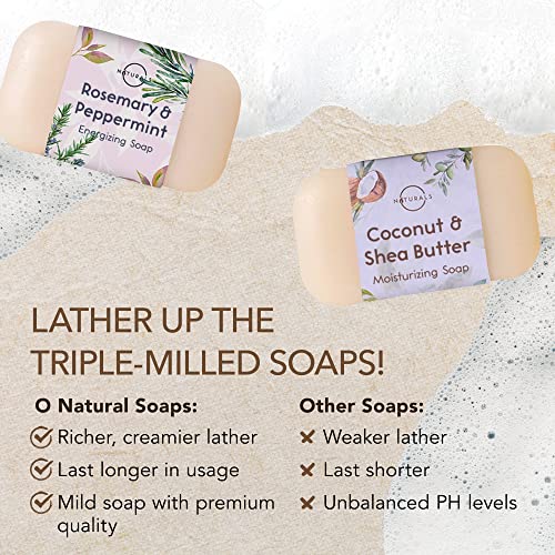 O NATURALS. Natural Soap Collection and Green Tea Soap Collection Bundle. Two 6 packs 4 ounce Each Bar
