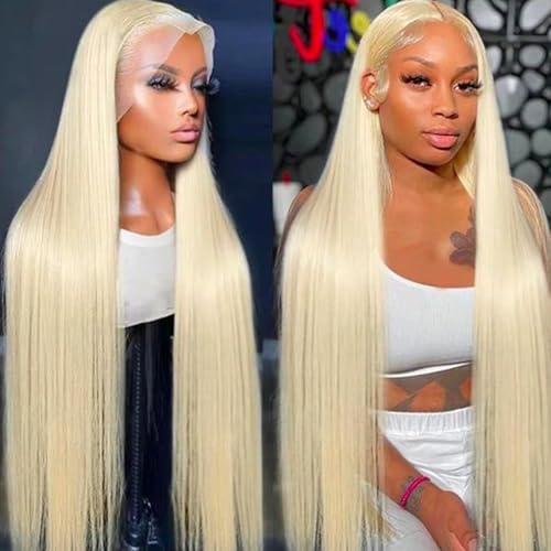 Lezaxiu 30 Inch #613 Lace Front Wigs Pre Plucked Long Straight Blonde Hair Heat Resistant Synthetic Glueless Wig for Black Women Variation of THIS listing