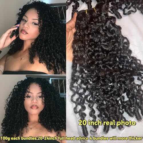 12 Inch Burmese Curly Human Hair Bundles - Natural Black 3C4A Spiral Curl Extensions