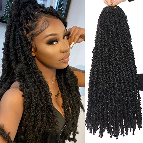 Leeven 24 Inch Butterfly Locs Crochet Hair - Pre-Twisted 1B# Pack of 6