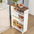 Modern Slim Storage Cart - 4-Tier Narrow Rolling Utility Cart for Kitchen & Laundry