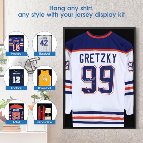 26x37 Inch Shadow Box Frame - Large Pine Jersey Display Case, Variation of 26.5x37 Non-Lockable