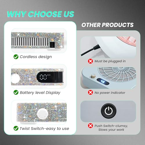 Mini Rechargeable Nail Dust Collector with White Finish - Powerful Suction & Portable Design