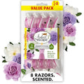 BIC Soleil 3 Escape Scented Women's Disposable Razors, 3 Blades, Comfortable Shave, Rose and Magnolia Scented Handle Shaving Razors for Women, 8 Count