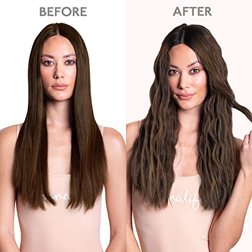 Wire Hair Extensions - Remy Human Hair with Invisible Transparent Wire - Balayage Dark Brown & Chestnut Brown - 16 Inch, 95g