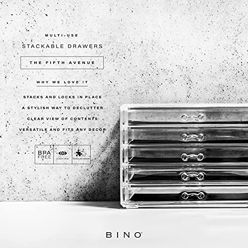 BINO Manhattan Series 5-Drawer Acrylic Makeup Drawer Organizer - Clear Beauty Storage