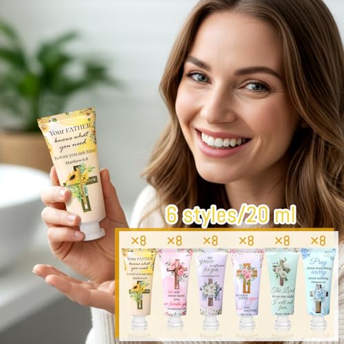 72 Pcs Christian Hand Cream Gift Set for Women - Religious Bible Verse Moisturizers