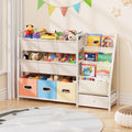 Kids Toy Storage Organizer with 10 Bins and 3 Shelves - Kids Bookcase