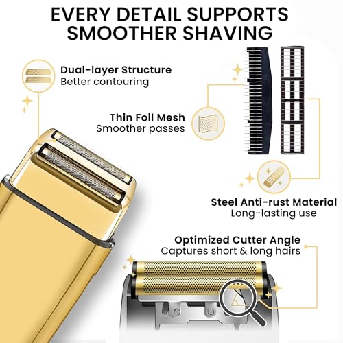 Gold Replacement Foil and Cutter Set for Babyliss FXFS2G Shaver - 3 Pack