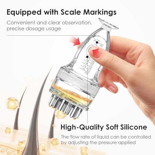 Scalp Applicator Comb for Minoxidil Serums & Oils - 2PCS Large Capacity Precision Liquid Applicator for Hair Care