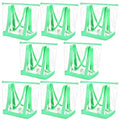 Reginary 8 Pcs Clear Tote Bags with Zipper, Shoulder Handbags for Travel & Events, Green PVC